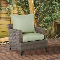 Outsunny Lot de 2 coussins matelas assise dossier pour chaise de jardin chaise longue intérieur et extérieur polyester vert(m-5)