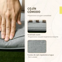 Outsunny Conjunto Mesa y 2 Sillas de Jardín de Ratán Sintético con 2 Cojines Decorativos 46x46x48 cm y 59x71x80 cm Marrón(m-5)