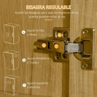 HOMCOM Aparador Alacena de Cocina Mueble Auxiliar con Puertas de Vidrio para Comedor Salón 80x40x184,5 cm Natural(m-7)