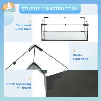 PawHut 3 Tiers Hamster Cage, Gerbil Cage with Deep Glass Bottom, Non-Slip Ramps, Platforms, Hut, Exercise Wheels, Water Bottle, Dish, for Syrian Hamster, Dwarf Hamster, 60 x 40 x 57cm(m-6)