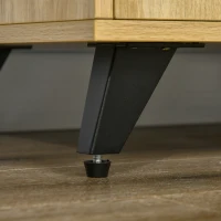 HOMCOM Aparador Alacena de Cocina Mueble Auxiliar con Puertas de Vidrio para Comedor Salón 80x40x184,5 cm Natural(m-8)