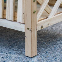 Outsunny Huerto Urbano de Madera 90x30x90 cm Mesa de Cultivo con Estante Inferior Seto Decorativo y 4 Orificios de Drenaje para Plantas Macetas Flores Natural(m-9)