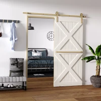 HOMCOM zestaw okuć do drzwi przesuwnych system drzwi przesuwnych kompletny zestaw ze śrubami(m-7)