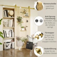 HOMCOM zestaw okuć do drzwi przesuwnych system drzwi przesuwnych kompletny zestaw ze śrubami(m-5)