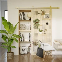 HOMCOM zestaw okuć do drzwi przesuwnych system drzwi przesuwnych kompletny zestaw ze śrubami(m-6)