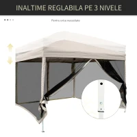 Outsunny foisor impermeabil cu pereti detasabili 3x3m, crem(m-6)