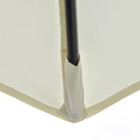 Outsunny 2m Half Garden Parasol Umbrella with Double-Sided Canopy Crank Handle Cross Base for Balcony Patio Cream White(m-9)