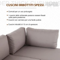 Outsunny Set de Gradina 3 Piese cu 1 masuta si 2 canapele , Culoare Gri si Lemn Natur(m-6)