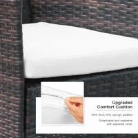 Outsunny 7 Pcs Rattan Dining Set-Brown(m-7)