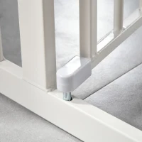 PawHut Türschutzgitter ohne bohren 74-80 cm einstellbar Treppenschutzgitter Absperrgitter mit Doppelter Verschluss Hunde Absperrgitter für Haustier Hundetürgitter Auto-Close Metall Kunststoff Weiß(m-9)