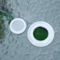 Outsunny Aquatex Glass Garden Table Curved Metal Frame Parasol Hole 4 Legs Outdoor Gre(m-8)