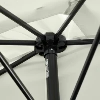 Outsunny 2.3m Half Round Parasol Umbrella Balcony Metal Frame Outdoor NO BASE Cream White(m-10)