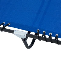 Outsunny Folding Sun Lounger 2m with 3 Positions Adjustable Backrest 600 D Texteline for Camping Hiking Picnic Blue(m-10)