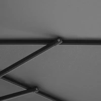 Outsunny 3(m) Garden Parasol Sun Shade Patio Banana Hanging Umbrella Cantilever with Crank Handle and Cross Base Grey(m-9)