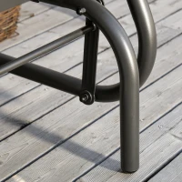 Outsunny Outdoor Glider Rocking Chair w/ Weather & UV Resistance Quick-drying Mesh Seat for Porch, Yard Grey/Black(m-8)