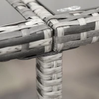 Outsunny 8-Seater Rattan Furniture Set Wicker Weave Patio Dining Table Seat(m-9)