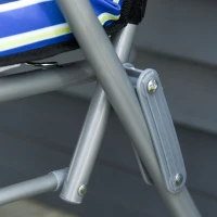 Outsunny Set of 2 Garden Sun Lounger Outdoor Reclining Seat Cushioned Seat Foldable Adjustable Recliner Blue and White(m-11)