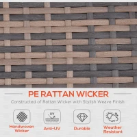 Outsunny 6 PCS Patio Rattan Wicker Sofa Set Conversation Furniture w/ Storage & Cushion(m-4)