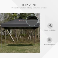 Outsunny 3 x 3m Pop Up Gazebo Black(m-8)