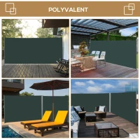 Outsunny Store latéral Brise-Vue paravent rétractable dim. 3L x 2H m Polyester imperméable Anti-UV Haute densité 180 g/m²(m-6)