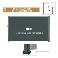 Outsunny Store latéral Brise-Vue paravent rétractable dim. 3L x 2H m Polyester imperméable Anti-UV Haute densité 180 g/m²(m-4)