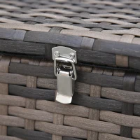 Outsunny 6 PCS Patio Rattan Wicker Sofa Set Conversation Furniture w/ Storage & Cushion(m-11)