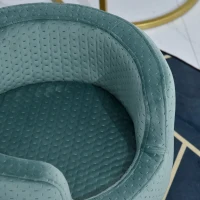 PawHut Cuccia di Design per Gatti o Cani fino 4kg in Metallo Oro e Velluto Verde Petrolio, 41.5x41.5x36.5cm(m-9)