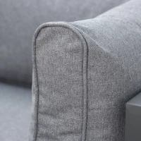 Outsunny Garden Daybed, 6 Piece Outdoor Sectional Sofa Set, Aluminum Patio Conversation Furniture Set with Coffee Table, Footstool and Cushions, Grey(m-10)