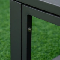 Outsunny Garden Daybed, 6 Piece Outdoor Sectional Sofa Set, Aluminum Patio Conversation Furniture Set with Coffee Table, Footstool and Cushions, Grey(m-11)