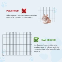 PawHut Parque de Juegos para Perros 8 Paneles 71x61 cm Plegables Jaula Metálica para Mascotas con Puerta para Jardín Patio Exterior Negro(m-5)