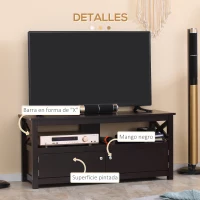 HOMCOM Mueble para TV de Salón para Televisiones de hasta 46 Pulgadas con 2 Puertas 110x40x50 cm Café(m-5)