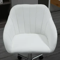 Vinsetto Silla de Oficina Ergonómica Silla de Escritorio Giratoria con Altura Ajustable Respaldo y Reposabrazos de Piel Sintética Carga 120 kg 60x59x79-89 cm Blanco(m-8)