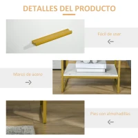 HOMCOM Mesita de Noche Mesa Auxiliar con Cajón y Estante de Almacenamiento para Dormitorio Salón Cama Oficina Estilo Moderno 45x40x60 cm Blanco(m-6)