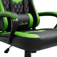 Vinsetto Silla Gaming Altura Regulable Basculante con Reposacabezas Cojín Lumbar 61x70x121-129 cm Verde(m-8)