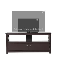 HOMCOM Mueble para TV de Salón para Televisiones de hasta 46 Pulgadas con 2 Puertas 110x40x50 cm Café(m-6)