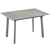 HOMCOM Mesa de Comedor Extensible Mesa de Cocina Rectangular para 4-6 Personas con Patas de Metal y Pies Ajustables Estilo Industrial 160x80x76 cm Gris(m-1)