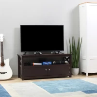 HOMCOM Mueble para TV de Salón para Televisiones de hasta 46 Pulgadas con 2 Puertas 110x40x50 cm Café(m-2)