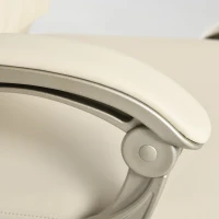 Vinsetto Silla de Oficina Ergonómica y Reclinable con Reposapiés Retráctil para Oficina Estudio 60,5x67x111-121cm Blanco(m-9)