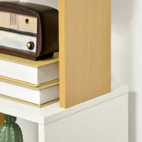 HOMCOM Estantería Librería en Forma S Estantería para Libros con 5 Estantes para Salón Oficina 33x28x161 cm Blanco(m-8)