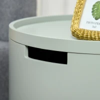 HOMCOM Mesa Auxiliar de Salón Moderna Mesita de Noche con Tapa Extraíble Espacio de Almacenamiento y Patas de Madera para Dormitorio Sofá Esquina Ø38x63 cm Verde(m-8)