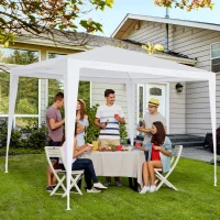 Outsunny Garden Pop-up Gazebo Marquee, 2.7x2.7m-White(m-2)