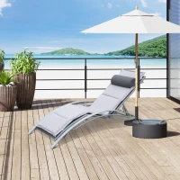 Outsunny Fotoliu sezlong de Gradina Fotoliu Relax Gri, 170x64x80cm(m-2)
