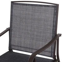 Outsunny Outdoor Glider Rocking Chair & Table Set, Patio Furniture Bistro Set with 2 Single Seaters Swing Chair and Square Glass Top Table, Grey(m-8)