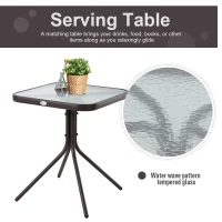 Outsunny Outdoor Glider Rocking Chair & Table Set, Patio Furniture Bistro Set with 2 Single Seaters Swing Chair and Square Glass Top Table, Grey(m-7)