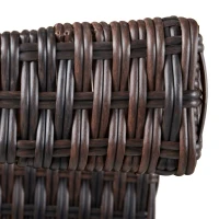 Outsunny Outdoor PE Rattan Rocking Chair, Garden Rocking Chair Set with Armrest and Cushion, Brown(m-8)