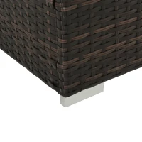 Outsunny PE Rattan Sun Lounger  Single Adjustable Recliner Day Bed with 5cm Thick Cushions Brown(m-8)