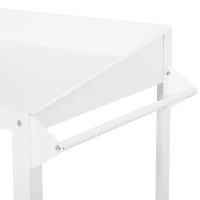 Outsunny Metal Outdoor Gardening Bench with 2 Wheels Side Hanger Potting Table Bottom Mesh Shelf Push Cart White(m-7)
