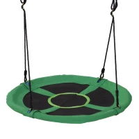 HOMCOM 100cm Giant Nest Web Rope Hanging Tree Swing Seat Round Backyard Playground(m-1)