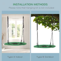 HOMCOM 100cm Giant Nest Web Rope Hanging Tree Swing Seat Round Backyard Playground(m-7)