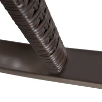 Outsunny Outdoor PE Rattan Rocking Chair, Garden Rocking Chair Set with Armrest and Cushion, Brown(m-10)